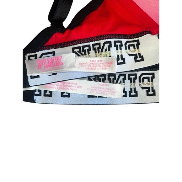 2 Victoria Secrets Pink 34DD where everywhere wireless lightly lined bras - Picture 5 of 6